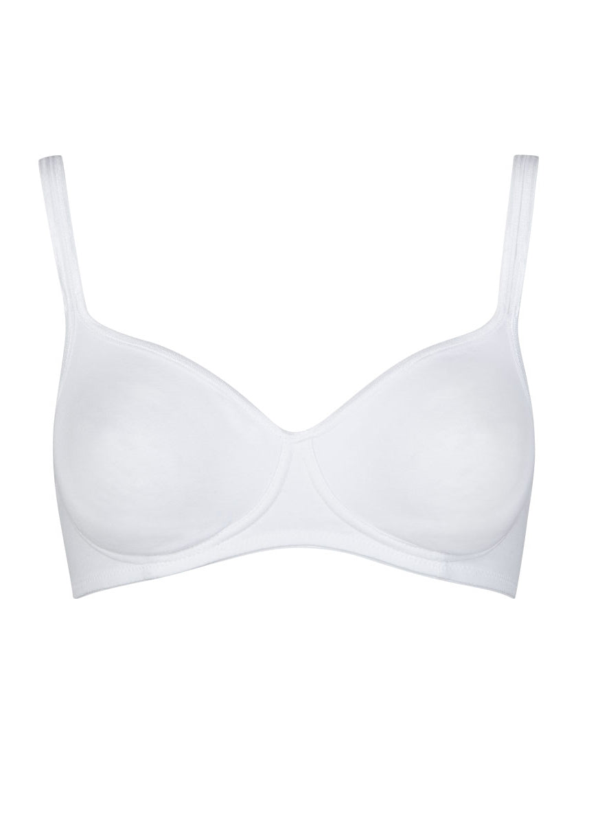 Reggiseno Senza Ferretto Cotonella Essentials Sharon – Cotone Bielastico Preformato Bianco