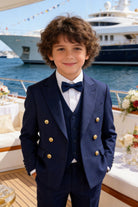 Abito da Cerimonia Bambino 1–16 Anni – Smoking Elegante Blu con Papillon-TheOne