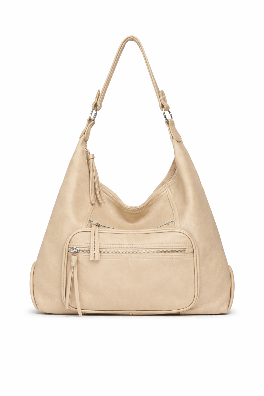 Borsa Donna Elegante a Quadri 34cm – Shopper Strutturata con Tracolla | Borsa Lavoro Chic 8040 Beige 40X37X14cm