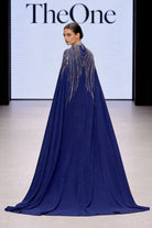 Abito da Gala Blu Due Pezzi con Mantella Gioiell 512353