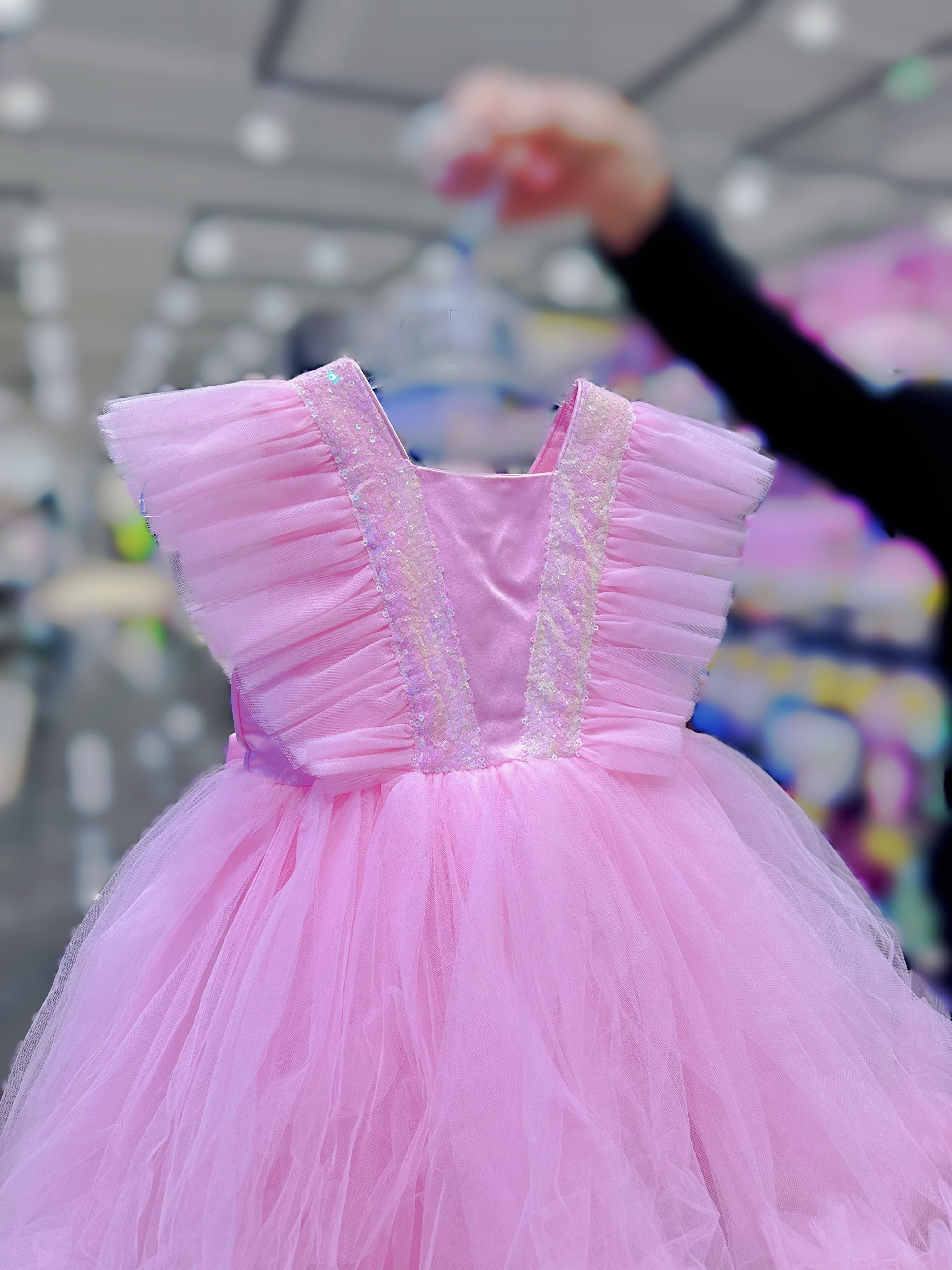 Abito da principessa rosa per bambina | 4-8 anni