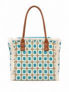 Borsa Shopper Donna Boho Chic con Frange e Nappina Decorativa