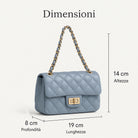 Mini Borsa Donna Trapuntata con Catena – Elegante e Compatta, Stile Italiano 9915(19×8X14cm)