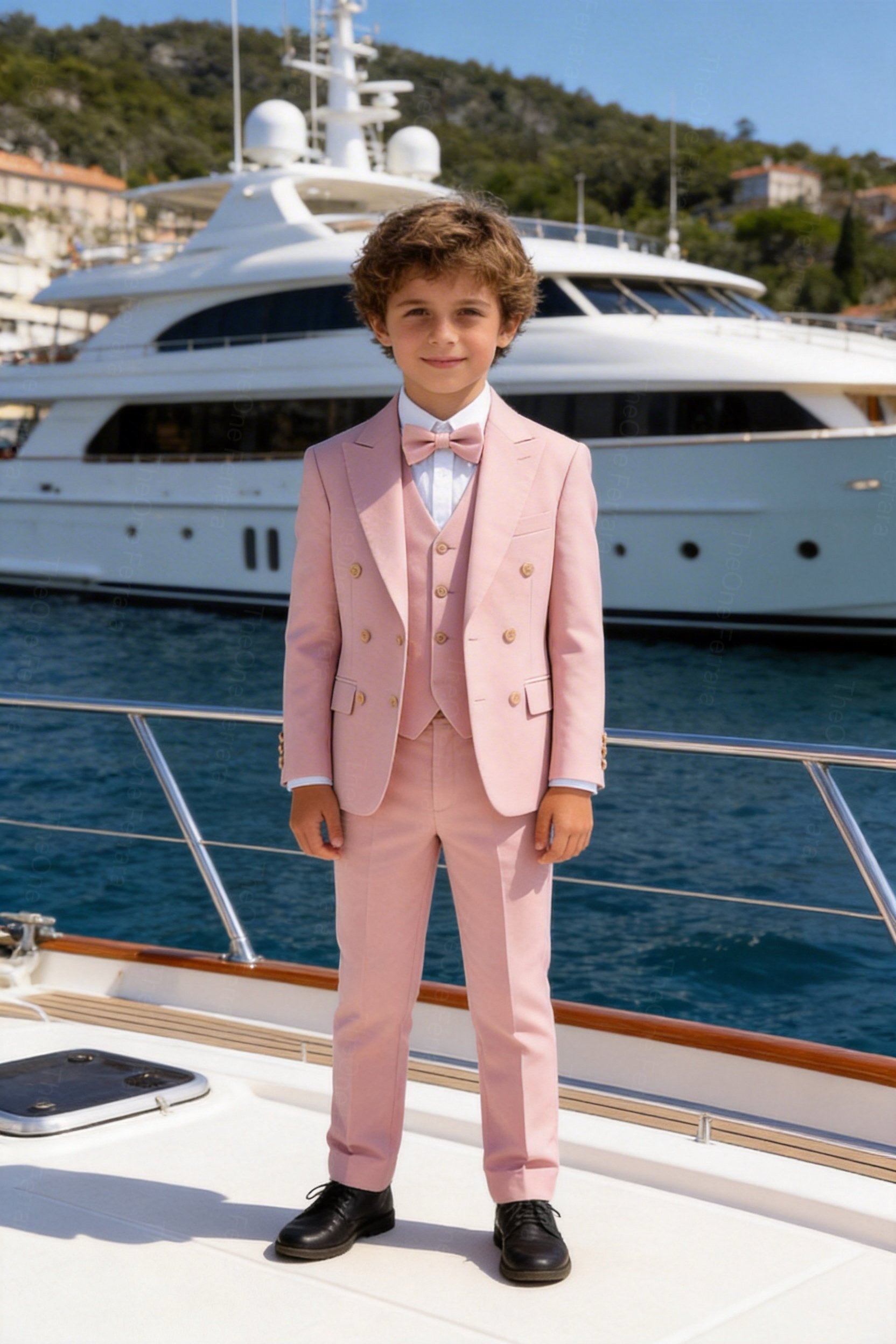 Completo Cerimonia Bambino in Stile Sartoriale – Abito Elegante Rosa 218