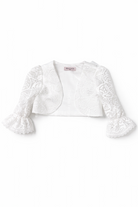 Bolero Neonata in Pizzo Bianco Elegante – Coprispalle Cerimonia 12-36 Mesi 6140 Bianco