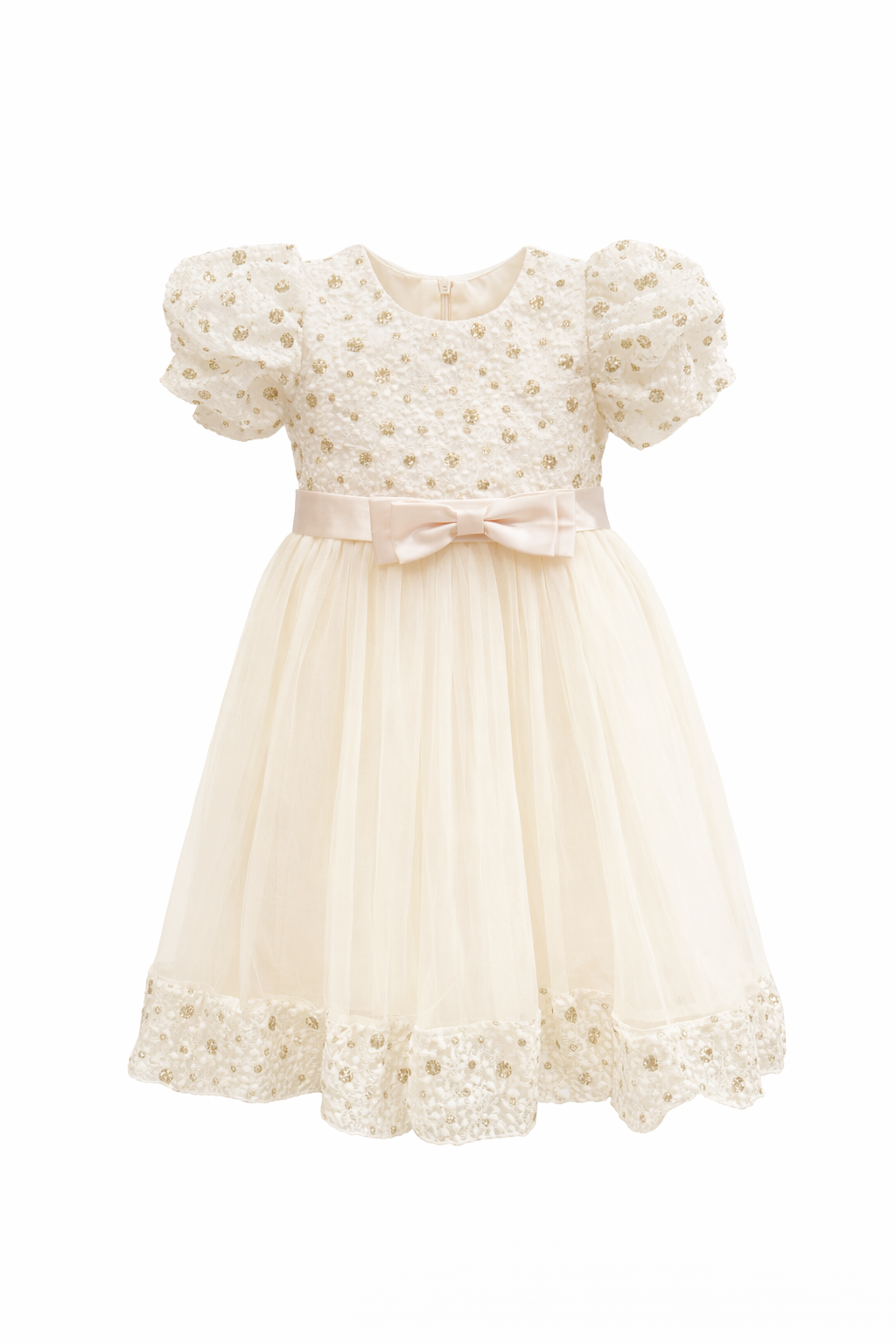 Abito da Cerimonia con Perle” – Eleganza e Raffinatezza per Ogni Principessa 2-12 anni 663 Beige