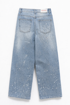 Jeans Donna Wide Leg con Effetto Vernice e Strass – Denim Stretch Stile Street 910
