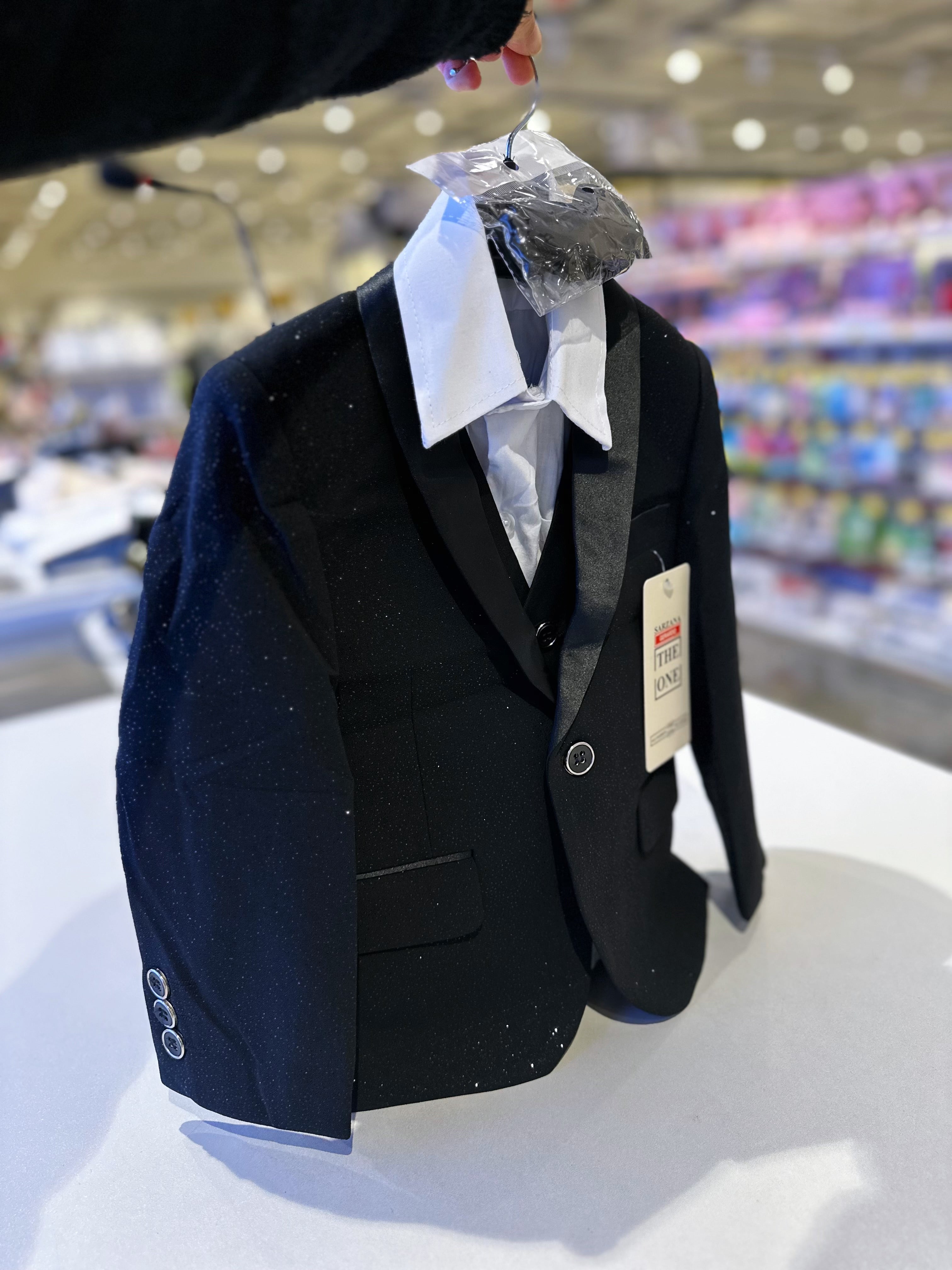 Completo elegante bambino nero 5 pezzi | 1-14anni A78-1 80%Poliestere 20%Cottone Nero
