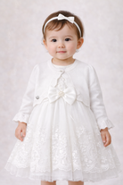 Bolero Neonata Bianco in Maglia Cotone – Coprispalle Elegante 6-36 Mesi 390