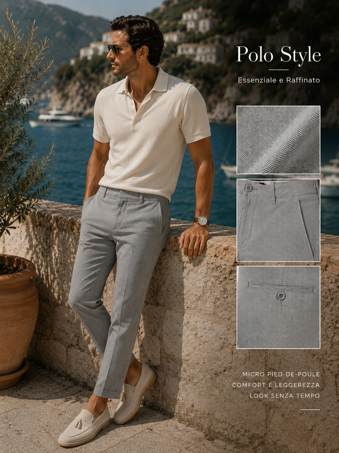 Pantaloni Chino Uomo Eleganti Casual Slim Fit 7116
