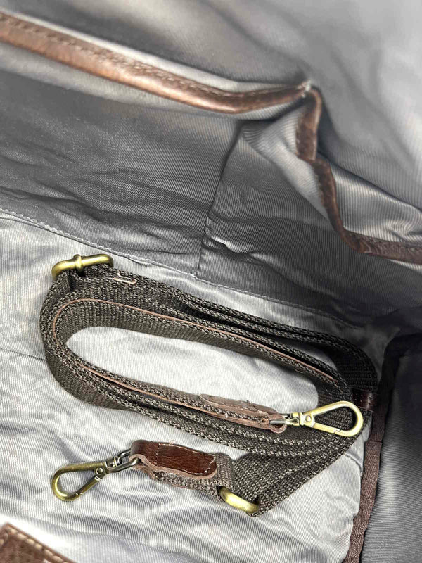 Borsa da Lavoro e Viaggio in Vera Pelle, Doppia Maniglia e Tracolla, Made in Italy – Basile