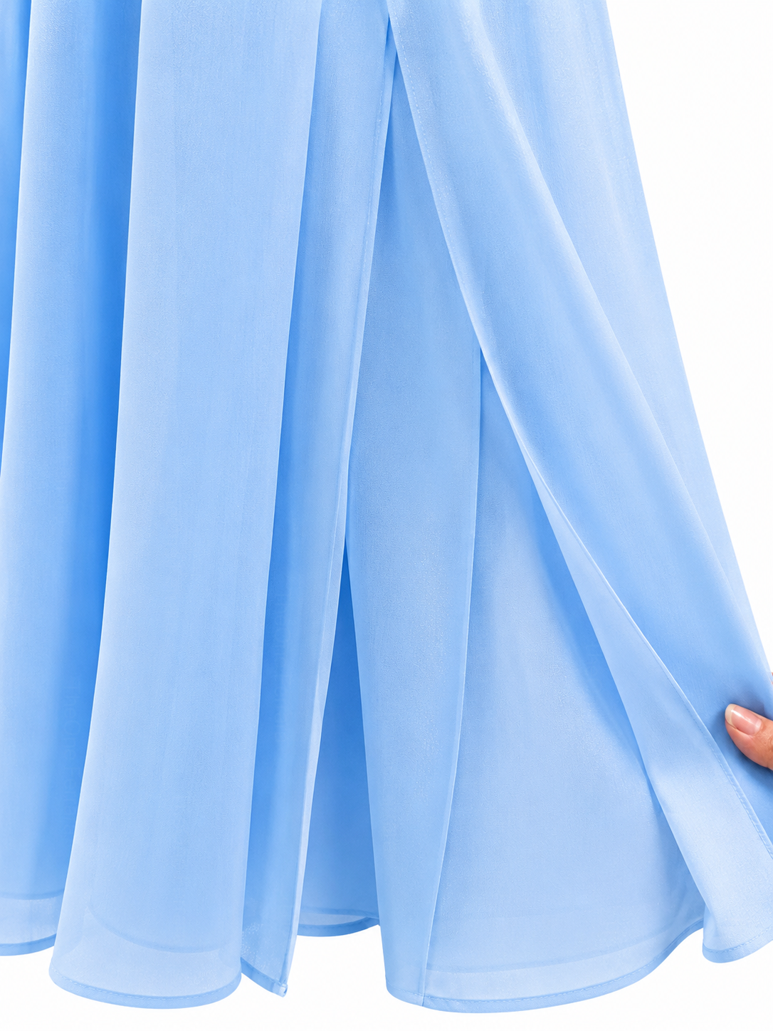 Abito Damigella Monospalla in Chiffon con Spacco Laterale