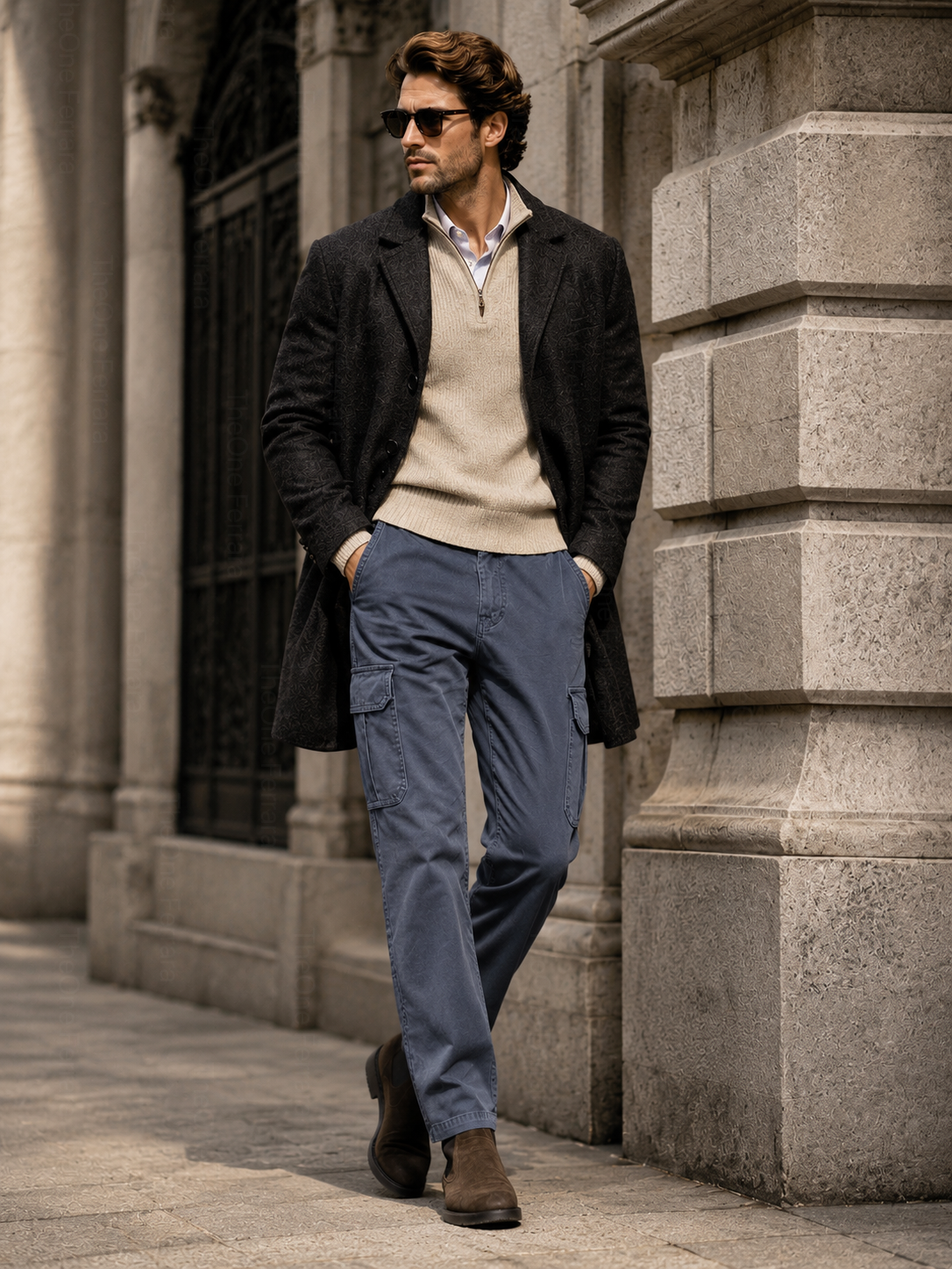 Pantaloni Cargo Uomo in Cotone Premium Regular Fit Autunno Inverno IT 46-60