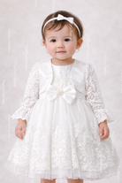 Bolero Neonata in Pizzo Bianco Elegante – Coprispalle Cerimonia 12-36 Mesi 6140