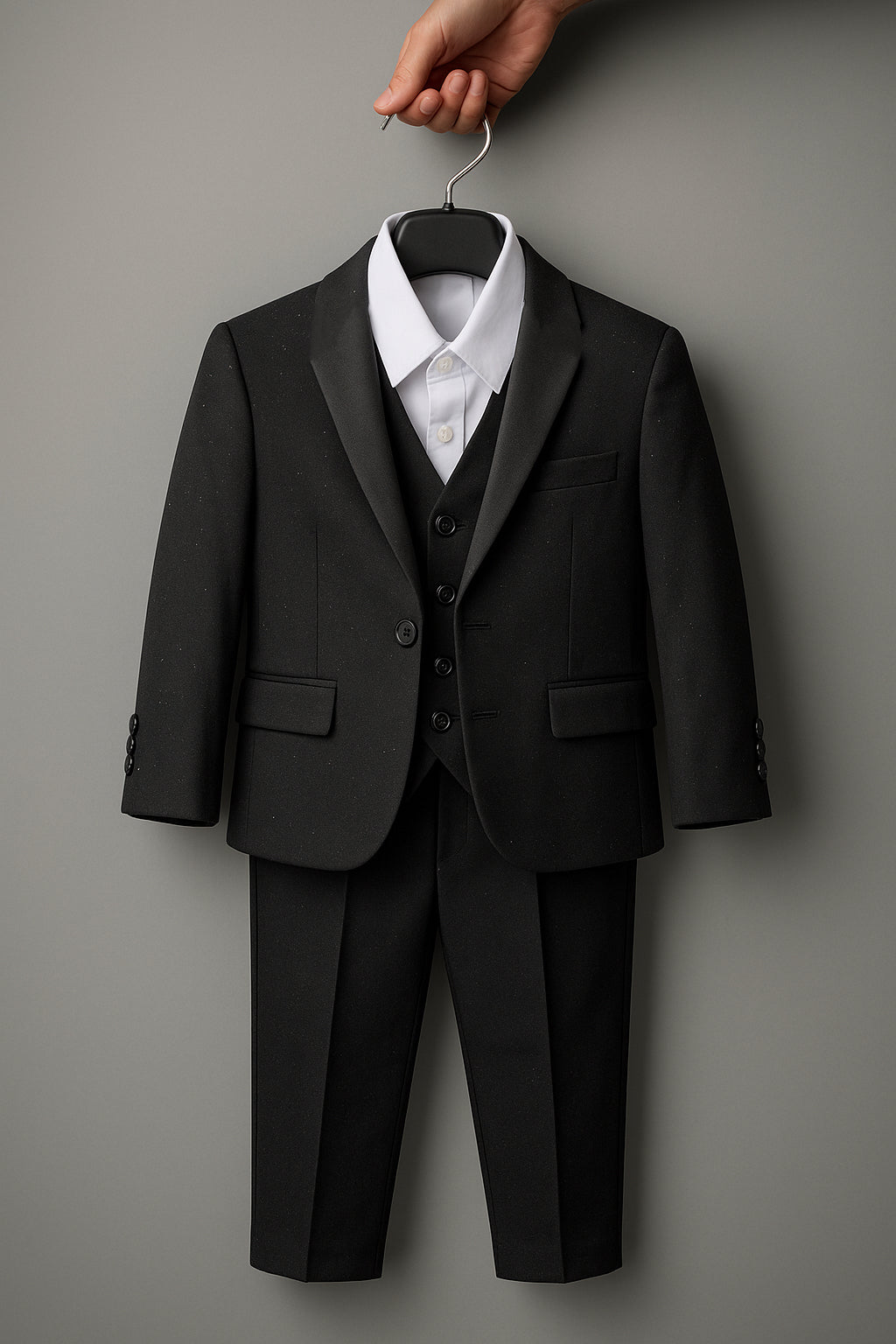 Completo elegante bambino nero 5 pezzi | 1-14anni A78-1