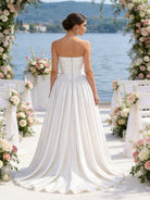 Abito da Sposa Senza Spalline in Raso – Principessa Elegante