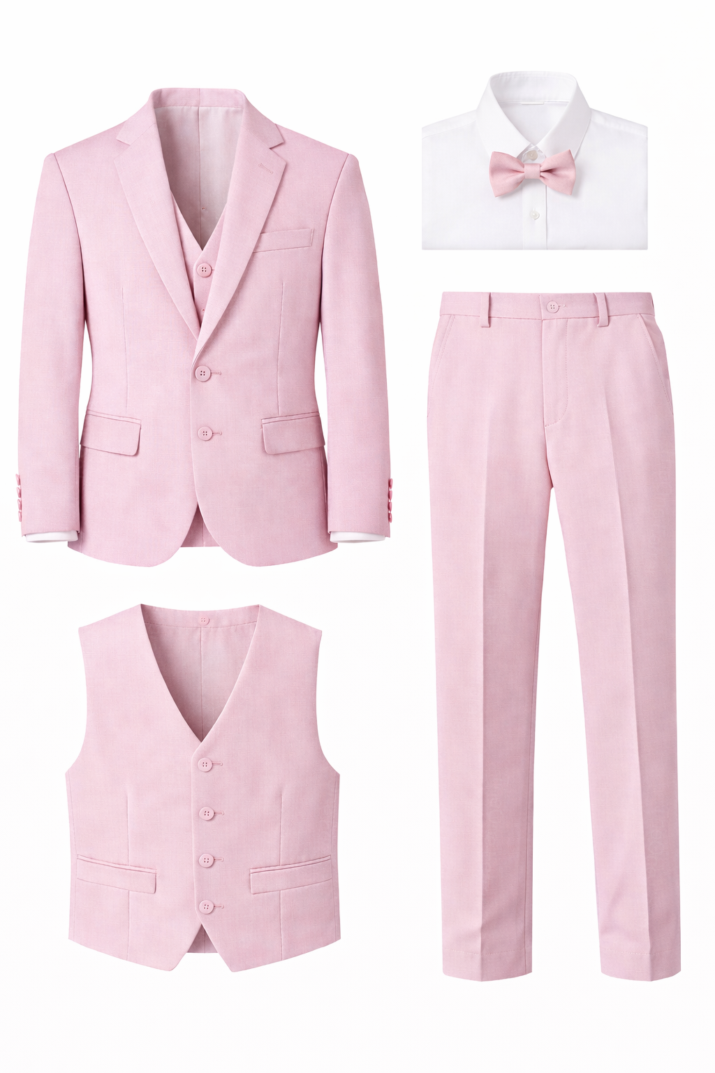 Completo Elegante Bambino Abito Cerimonia Matrimonio 5 Pezzi 1–16 Anni