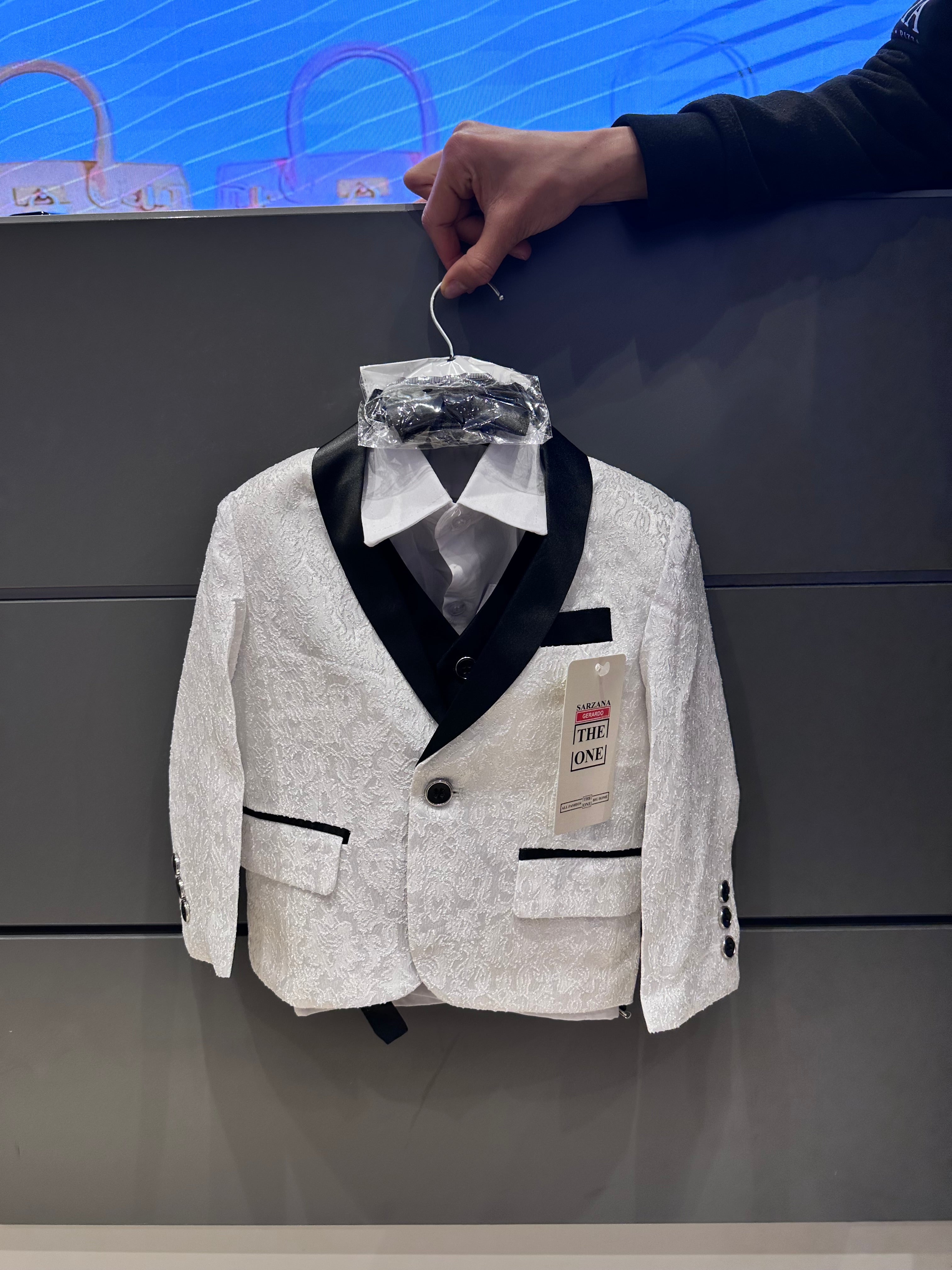Completo elegante per bambino 5 pezzi – 1-16 anni Bianco 80%Poliestere 20%Cottone