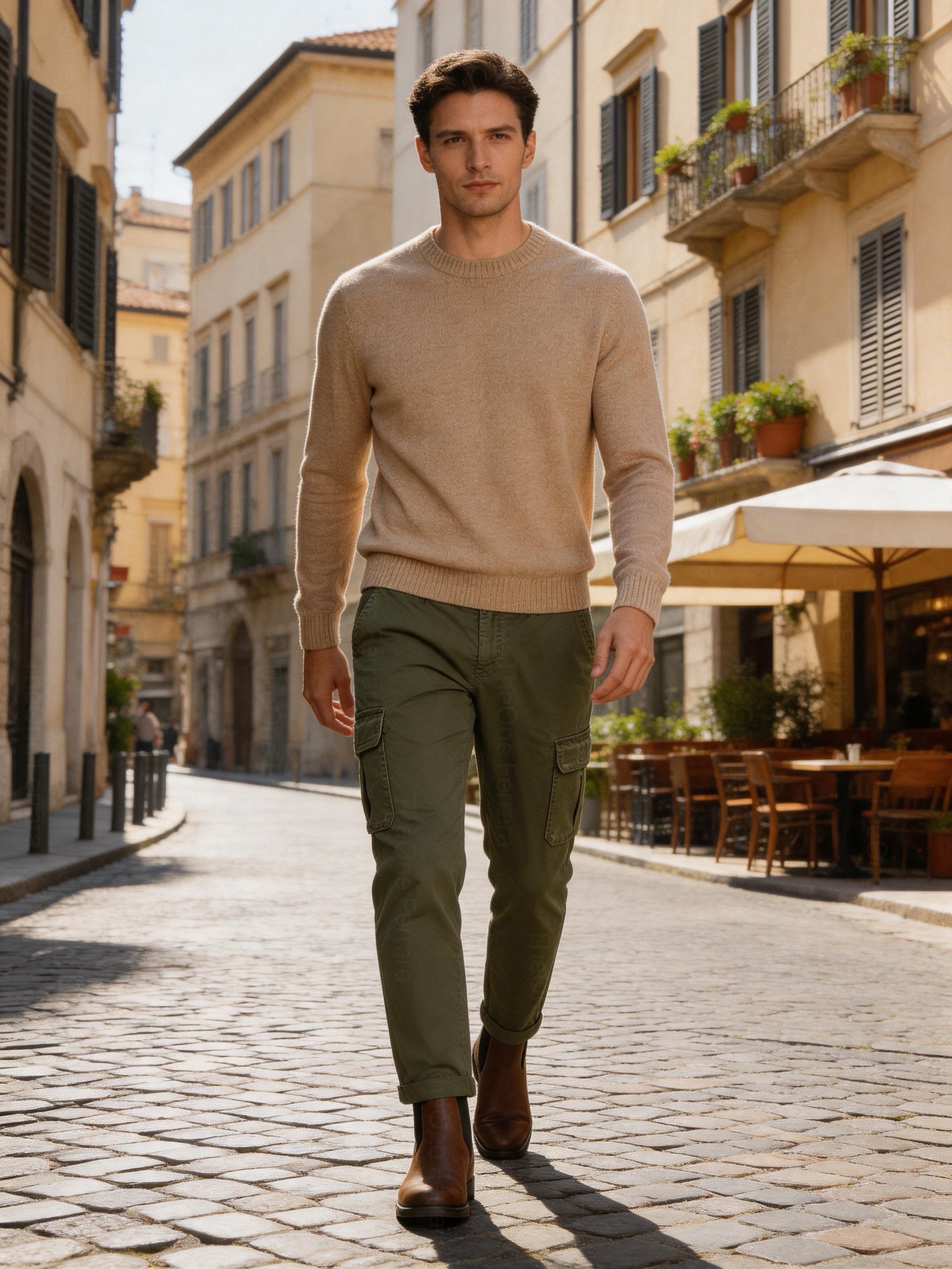 Pantaloni Cargo Uomo in Cotone Premium Regular Fit Autunno Inverno IT 46-60