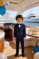 Abito da Cerimonia Bambino 1–16 Anni – Smoking Elegante Blu con Papillon-TheOne