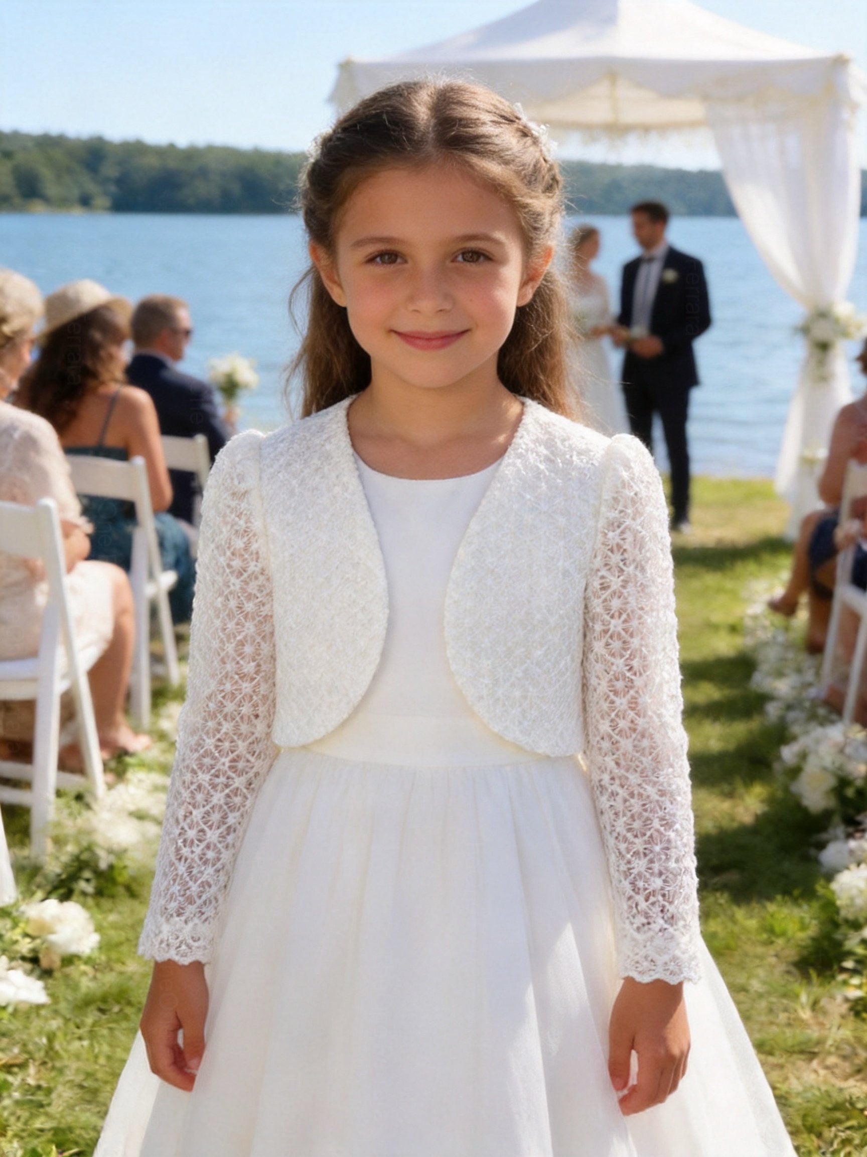 Coprispalle Elegante Bambina in Pizzo per Cerimonia e Comunione