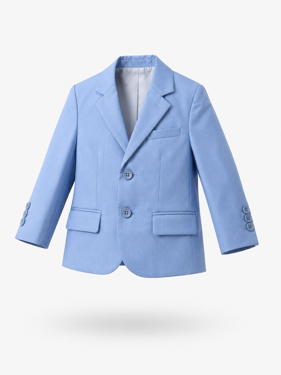 Completo Elegante Bambino Celeste 5 Pezzi con Giacca Gilet Pantaloni Camicia e Papillon