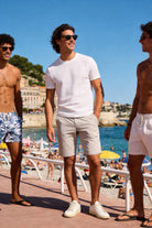 Bermuda Uomo Cotone Elasticizzato Slim Fit Turchese Estivi Casual - 7902