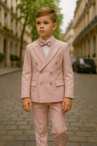 Completo Cerimonia Bambino in Stile Sartoriale – Abito Elegante Rosa 218
