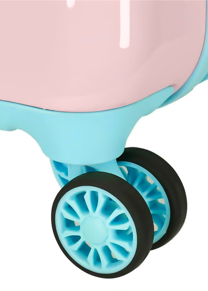 Valigia Cabina Unicorno Enso Magic – ABS Rosa 34L, 4 Doppie Ruote, Lucchetto