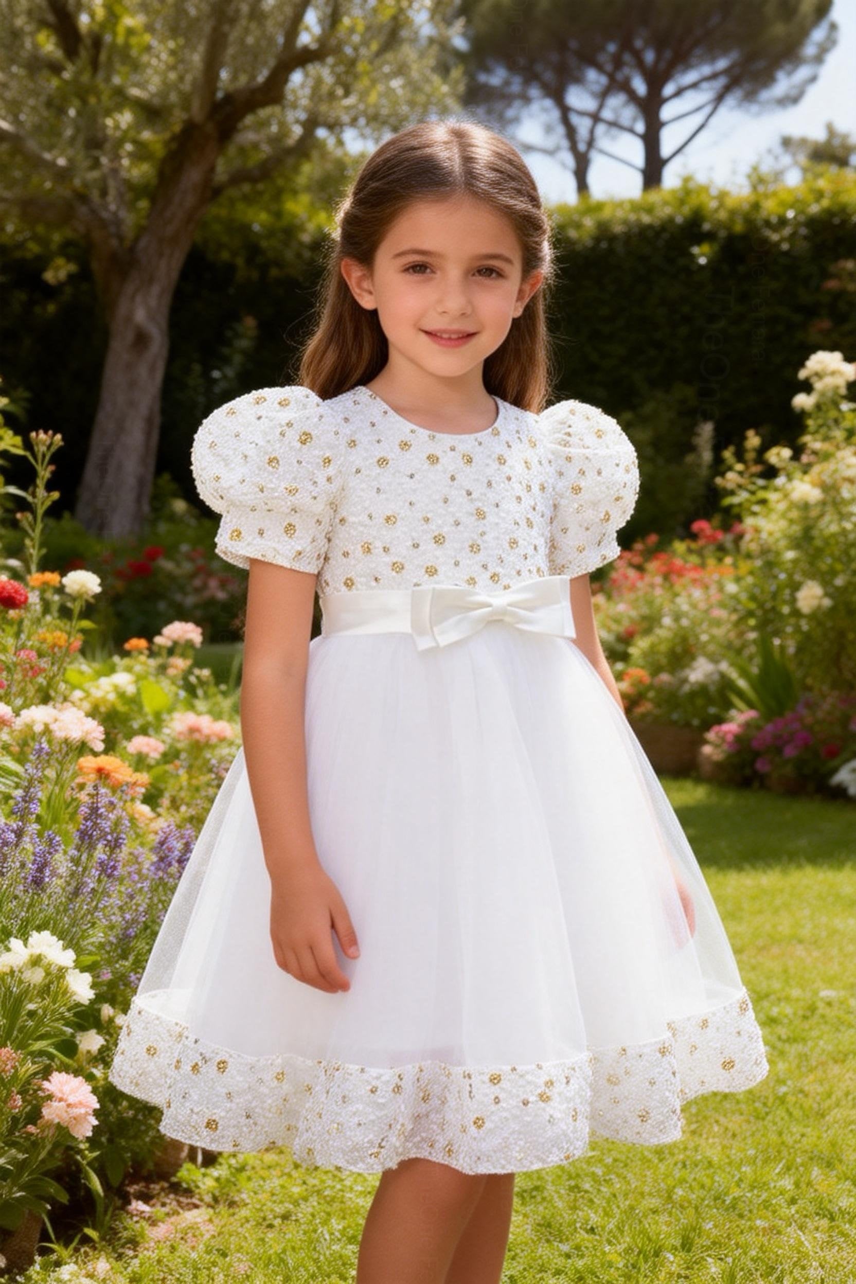 Abito da Cerimonia con Perle” – Eleganza e Raffinatezza per Ogni Principessa 2-12 anni 663