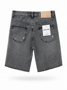 Bermuda Uomo Denim Strappato Slim Fit Effetto Used Streetwear Estate