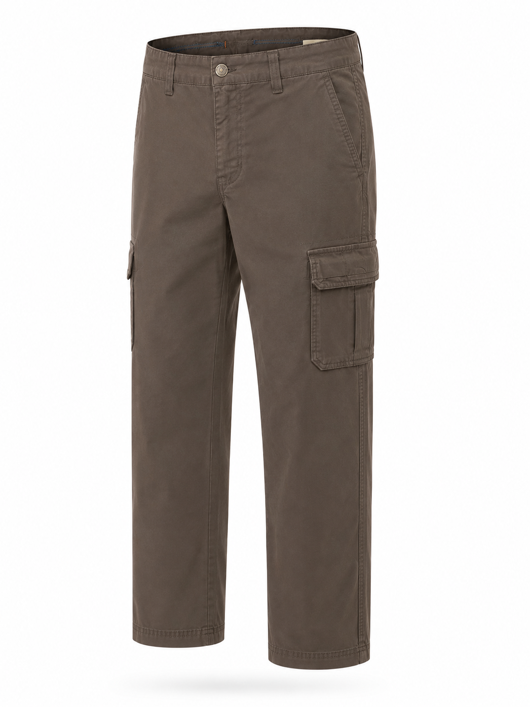 Pantaloni Cargo Uomo in Cotone Premium Regular Fit Autunno Inverno IT 46-60 Caffe