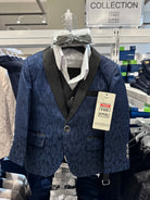 Elegante completo bambino 5 pezzi – da 1 a 16 anni | TheOne Cerimonia Blue notte 80%Poliestere 20%Cottone