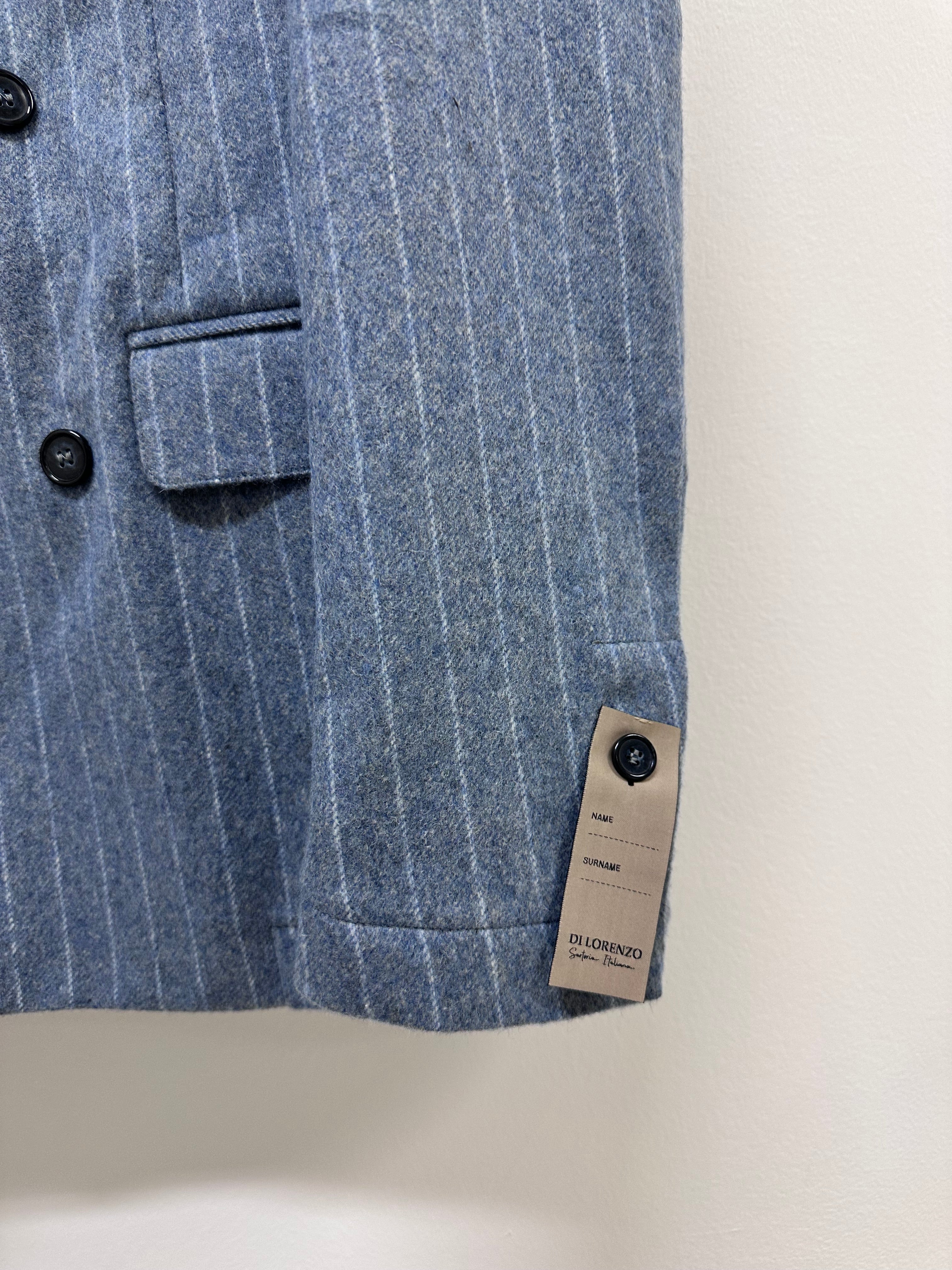 Di Lorenzo Sartoria Italiana | Giacca Doppiopetto LUNA NS | Gessato Azzurro | Tg. 48-58