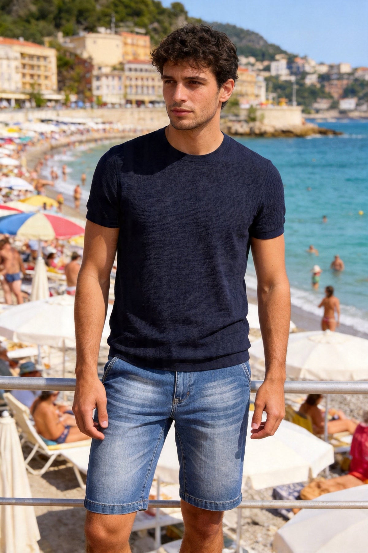 Bermuda Uomo Jeans Denim Cotone Elasticizzato Estivo 1611