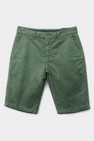 Bermuda Uomo Cotone Elasticizzato Slim Fit Turchese Estivi Casual - 7902 Verde militare