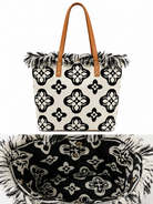 Borsa Shopper Donna in Tessuto Jacquard con Frange – Stile Boho Chic