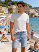 Pantaloncini Jeans Uomo Blu Chiaro – Denim Elasticizzato, Vestibilità Slim 1626 Denim Blue