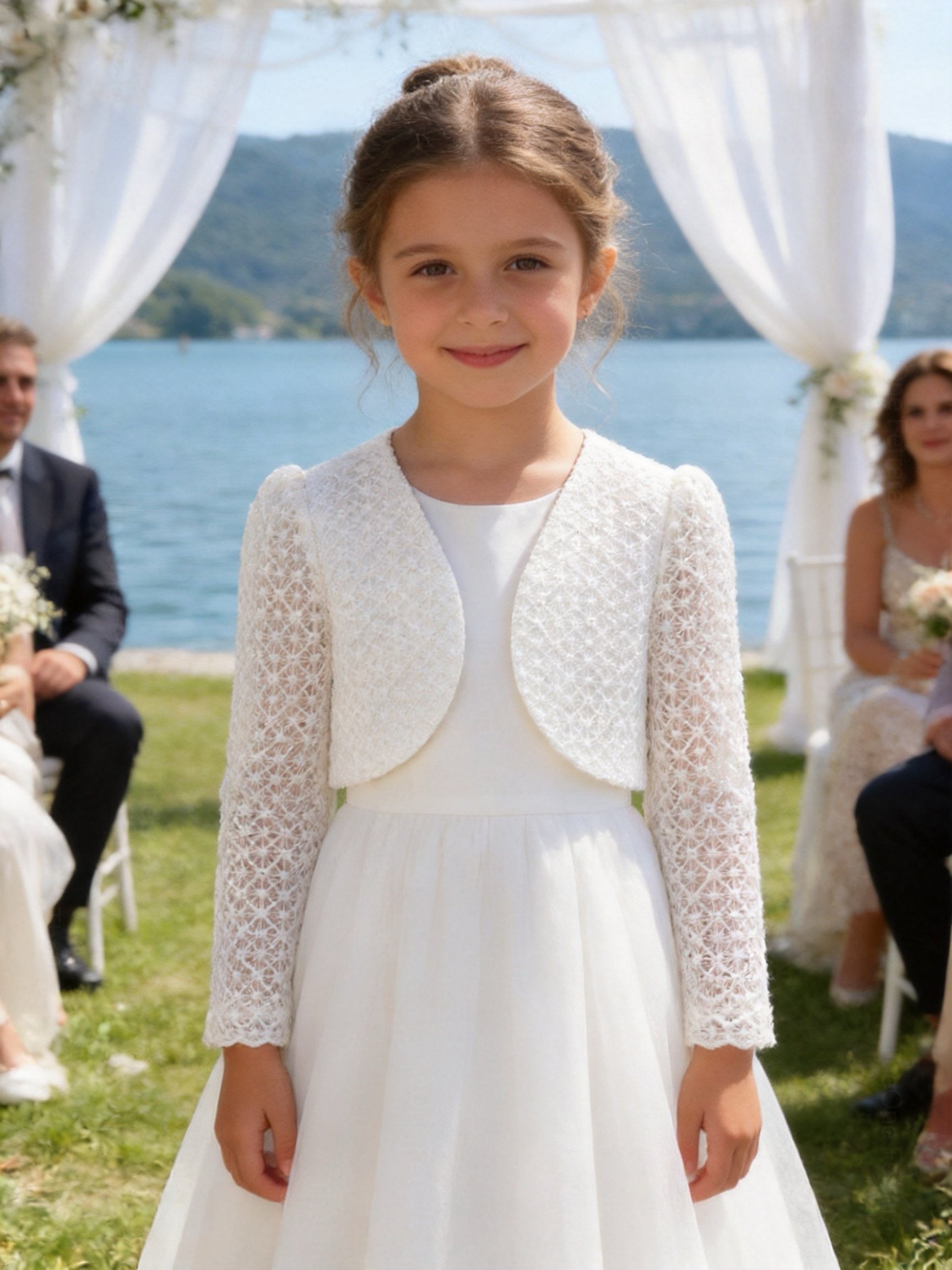 Coprispalle Elegante Bambina in Pizzo per Cerimonia e Comunione
