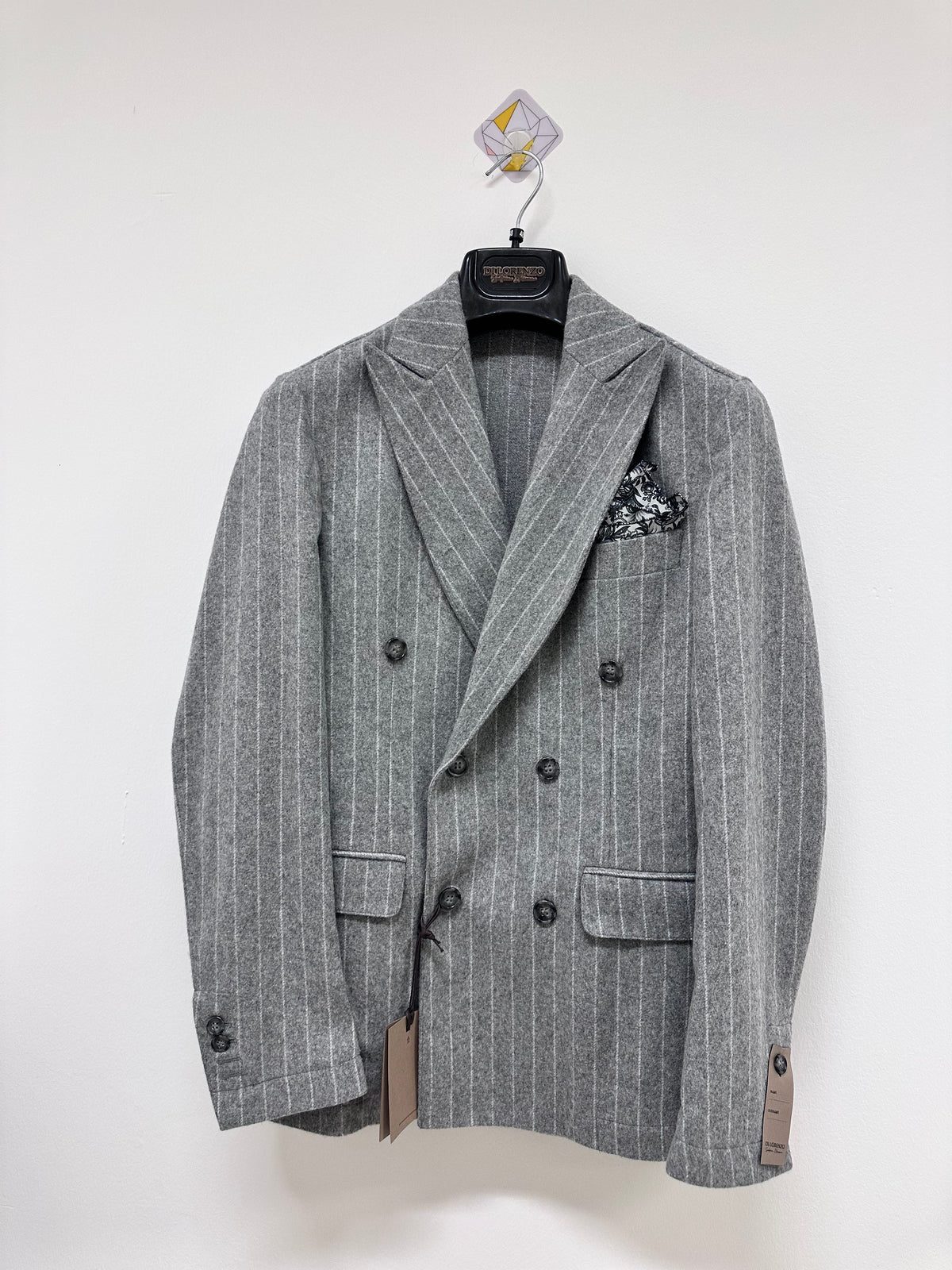 Di Lorenzo Sartoria Italiana | Giacca Doppiopetto LUNA NS | Gessato Azzurro | Tg. 48-58