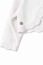 Bolero Neonata Bianco in Maglia Cotone – Coprispalle Elegante 6-36 Mesi 390