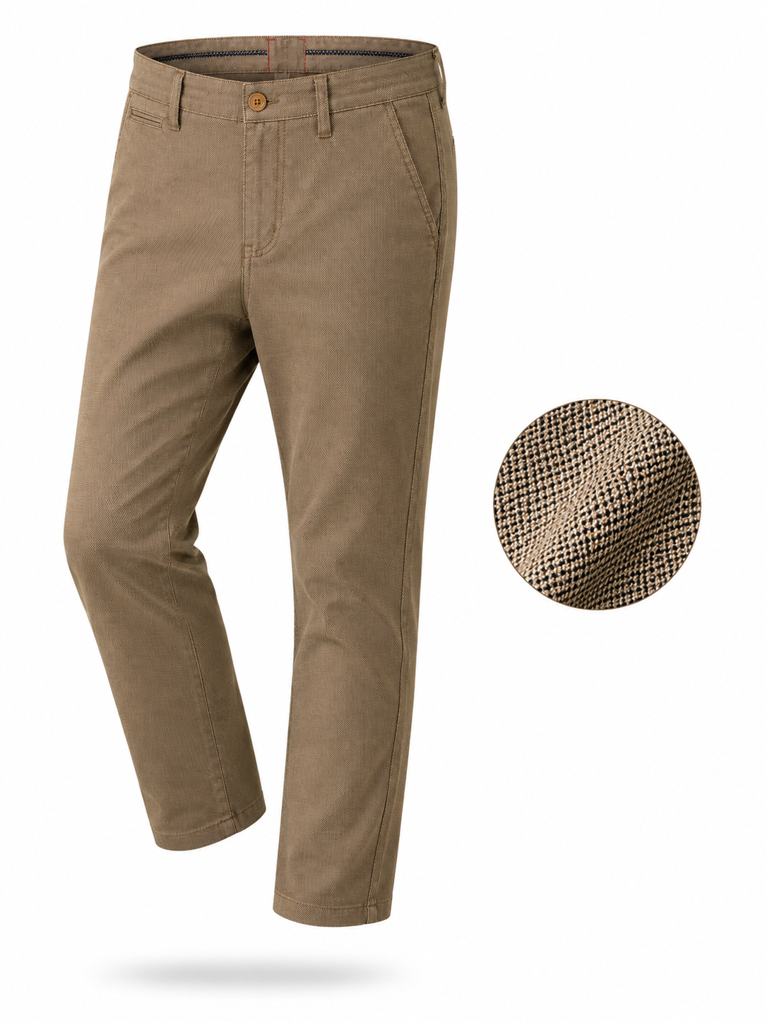 Pantaloni Chino Uomo Eleganti Casual Slim Fit 7116 Senap