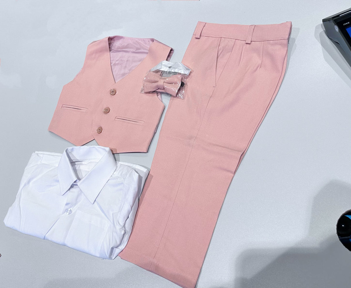 Completo Cerimonia Bambino in Stile Sartoriale – Abito Elegante Rosa 218