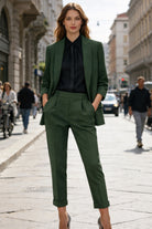 Tailleur Donna Elegante – Completo Donna Ufficio Stile Italiano S-3XL Verde militare Completo
