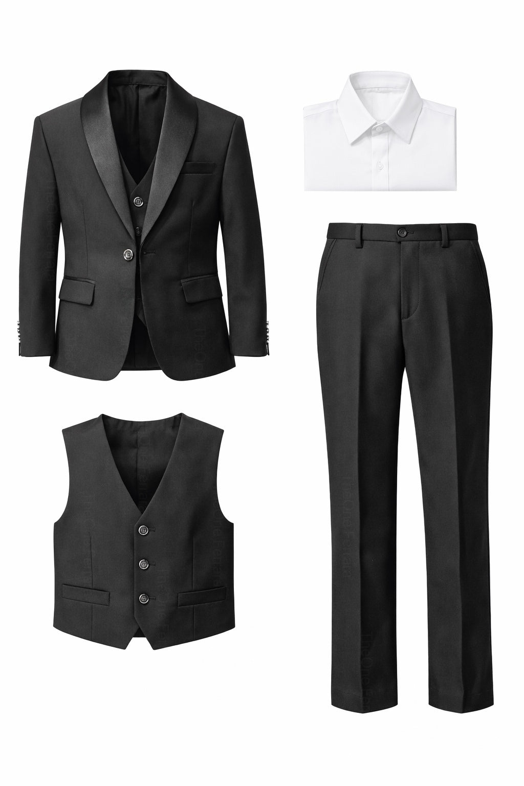 Elegante Completo Cerimonia 5 Pezzi per Bambini 1‑16 Anni – A17-TheOne Ferrara Nero 80%Poliestere 20%Cottone