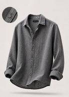 Camicia Uomo 100% Lino Naturale Made in Italy | Traspirante ed Elegante per l’Estate S-3XL Grigio