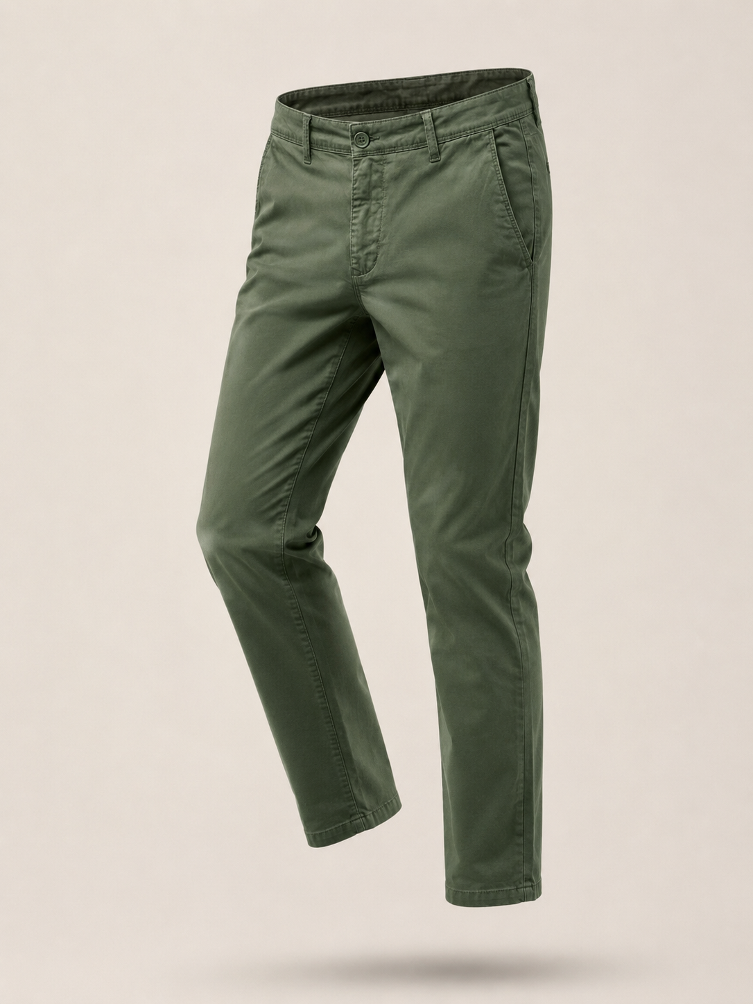 Pantaloni Chino Uomo in Cotone Elasticizzato Slim Fit 44-54 203 Bosco