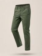 Pantaloni Chino Uomo in Cotone Elasticizzato Slim Fit 44-54 203 Bosco