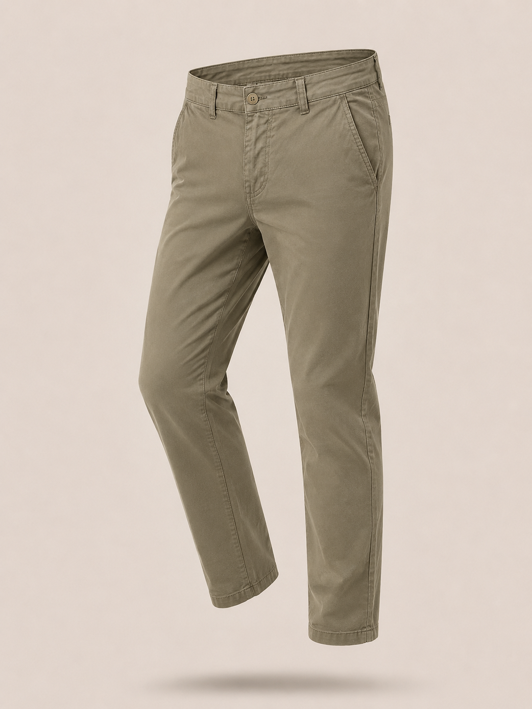 Pantaloni Chino Uomo in Cotone Elasticizzato Slim Fit 44-54 203 Tortora