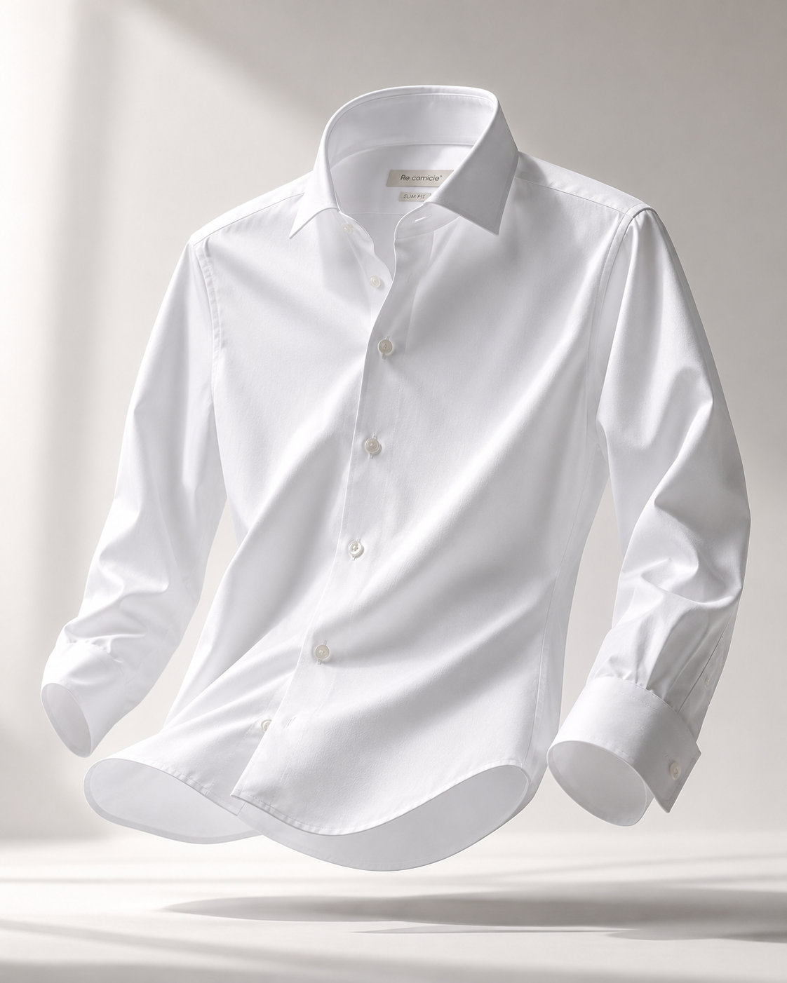 Camicia Uomo Bianca Slim Fit in Cotone Elasticizzato – Elegante Business Casual 2620